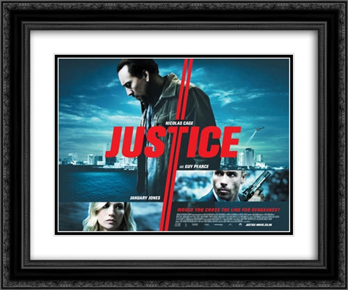 Seeking Justice 24x20 Black Ornate Wood Framed Movie Poster with Double Matting