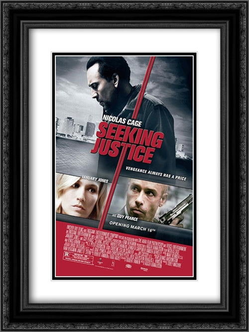 Seeking Justice 18x24 Black Ornate Wood Framed Movie Poster with Double Matting