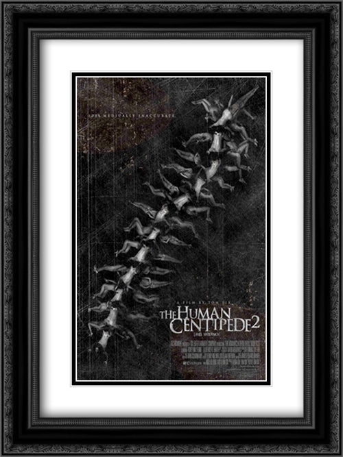 The Human Centipede 2 18x24 Black Ornate Wood Framed Movie Poster with Double Matting