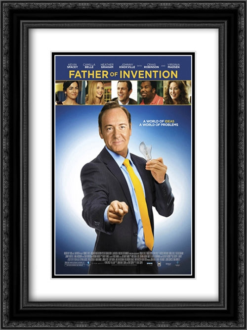 Father of Invention 18x24 Black Ornate Wood Framed Movie Poster with Double Matting