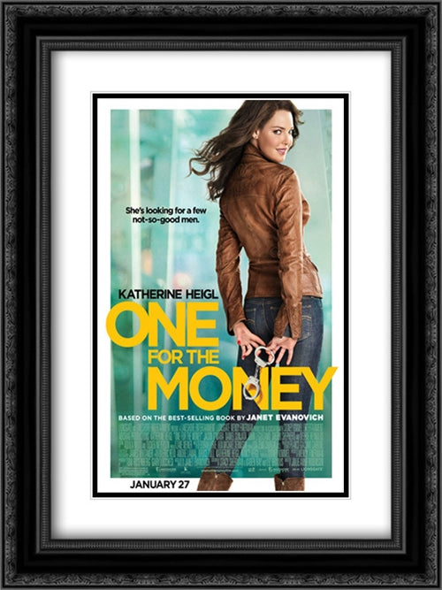 One For the Money 18x24 Black Ornate Wood Framed Movie Poster with Double Matting