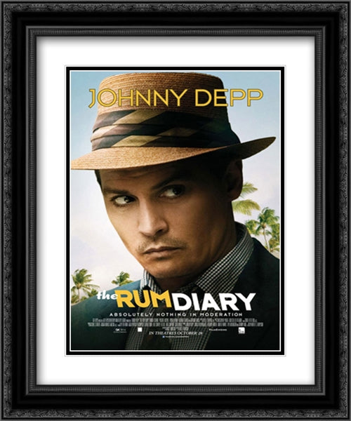 The Rum Diary 20x24 Black Ornate Wood Framed Movie Poster with Double Matting