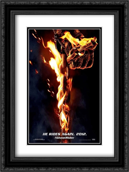 Ghost Rider: Spirit of Vengeance 18x24 Black Ornate Wood Framed Movie Poster with Double Matting