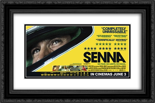 Senna 24x16 Black Ornate Wood Framed Movie Poster with Double Matting