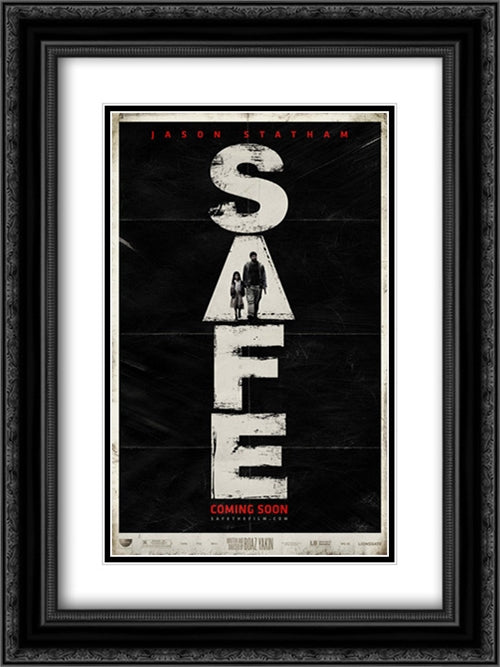 Safe 18x24 Black Ornate Wood Framed Movie Poster with Double Matting
