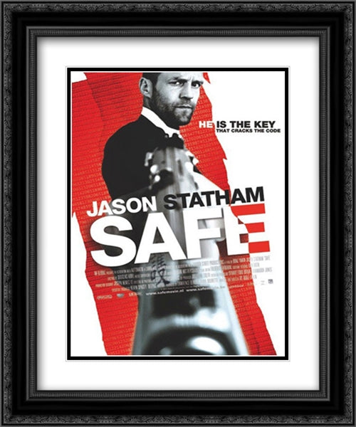 Safe 20x24 Black Ornate Wood Framed Movie Poster with Double Matting