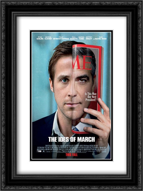 The Ides of March 18x24 Black Ornate Wood Framed Movie Poster with Double Matting