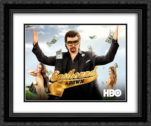 Eastbound and Down TV Series Show 24x20 Black Ornate Wood Framed Movie Poster with Double Matting