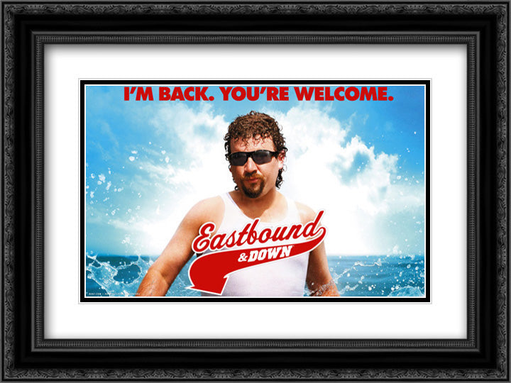 Eastbound and Down TV Series Show 24x18 Black Ornate Wood Framed Movie Poster with Double Matting