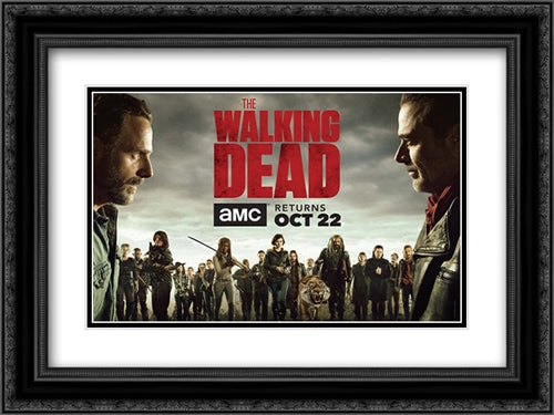 The Walking Dead TV Series Show 24x18 Black Ornate Wood Framed Movie Poster with Double Matting