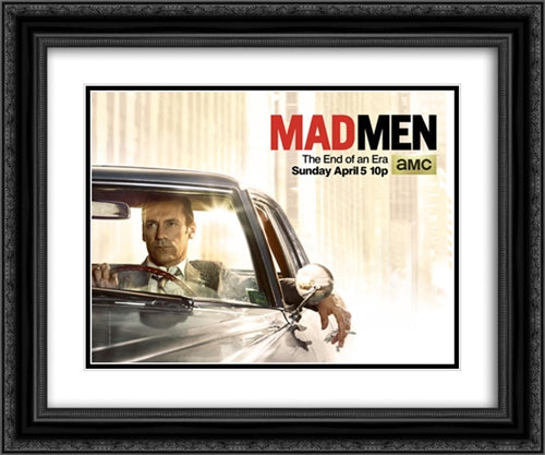 Mad Men TV Series Show 24x20 Black Ornate Wood Framed Movie Poster with Double Matting
