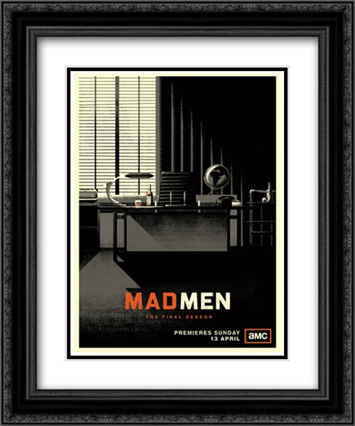 Mad Men TV Series Show 20x24 Black Ornate Wood Framed Movie Poster with Double Matting