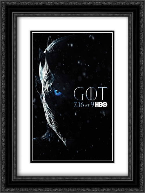 Game of Thrones TV Series Show 18x24 Black Ornate Wood Framed Movie Poster with Double Matting