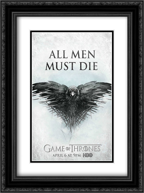 Game of Thrones TV Series Show 18x24 Black Ornate Wood Framed Movie Poster with Double Matting