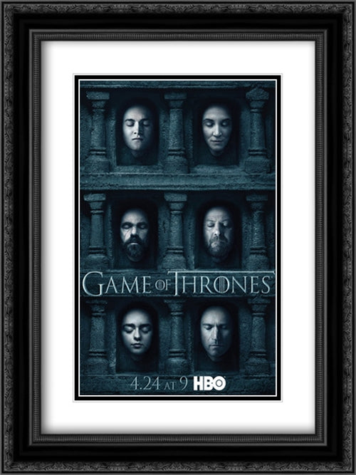 Game of Thrones TV Series Show 18x24 Black Ornate Wood Framed Movie Poster with Double Matting
