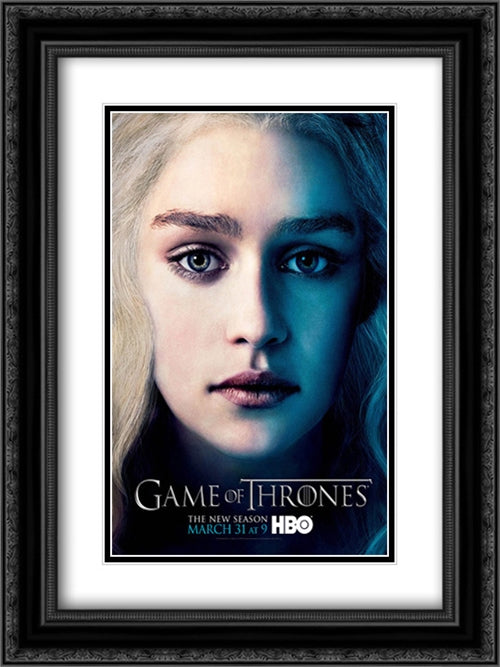 Game of Thrones TV Series Show 18x24 Black Ornate Wood Framed Movie Poster with Double Matting