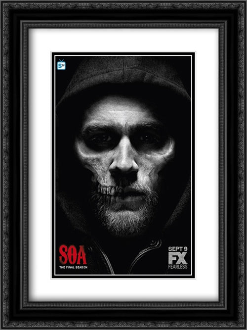 Sons of Anarchy TV Series Show 18x24 Black Ornate Wood Framed Movie Poster with Double Matting