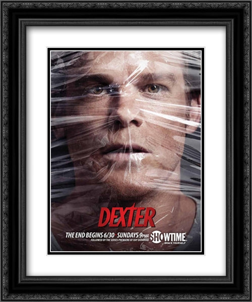 Dexter TV Series Show 20x24 Black Ornate Wood Framed Movie Poster with Double Matting
