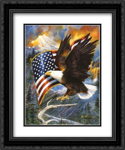 America's Pride 2x Matted 20x24 Black Ornate Wood Framed Art Print Poster with Double Matting by Manning, Ruane