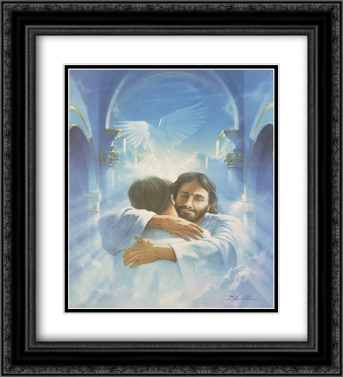 Home At Last 2x Matted 20x24 Black Ornate Wood Framed Art Print Poster with Double Matting by Hahlbohm, Danny