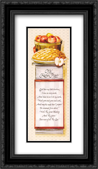 My Kitchen Prayer 2x Matted 12x24 Black Ornate Wood Framed Art Print Poster with Double Matting by Grant, J. B.