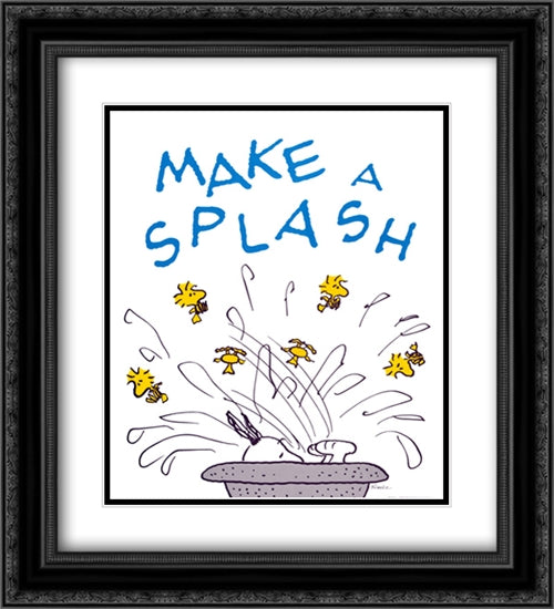 Make a Splash 2x Matted 20x24 Black Ornate Wood Framed Art Print Poster with Double Matting by Peanuts
