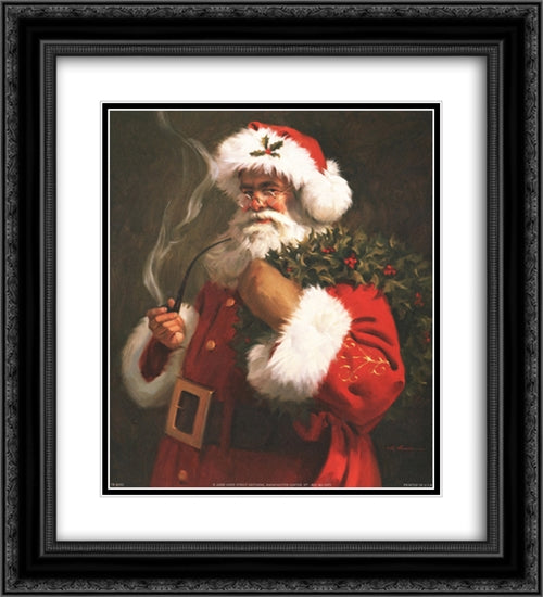 Spirit Of Santa 2x Matted 20x24 Black Ornate Wood Framed Art Print Poster with Double Matting by Browning, Tom