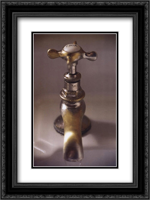 Bronze Faucet 16x20 Black Ornate Wood Framed Art Print Poster with Double Matting by Berrocal, Calixto