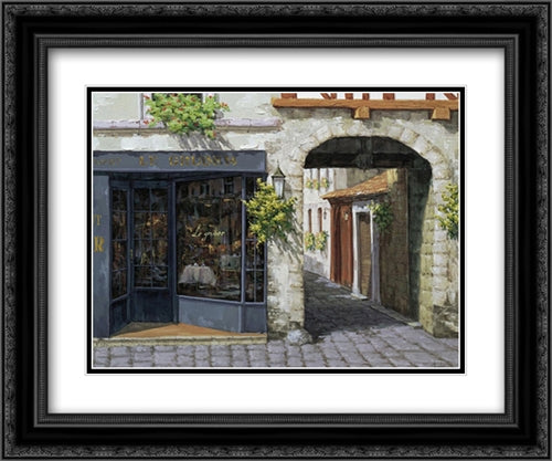 Paris Rendezvous 2x Matted 24x20 Black Ornate Wood Framed Art Print Poster with Double Matting by Shvaiko, Viktor