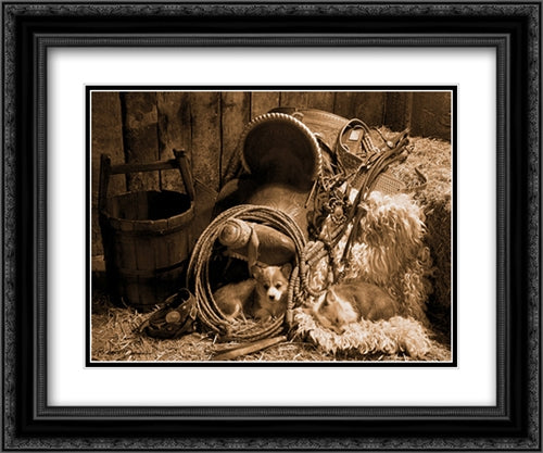 Waitin For The Boss 17x21 Black Ornate Wood Framed Art Print Poster with Double Matting by Dawson, Robert