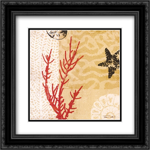 Coral Impressions I 2x Matted 20x20 Black Ornate Wood Framed Art Print Poster with Double Matting by Venter, Tandi
