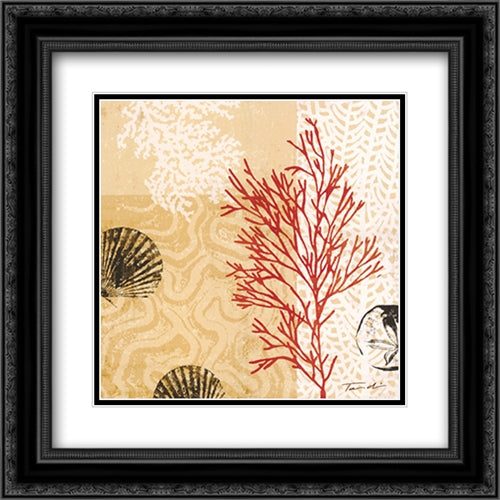 Coral Impressions II 2x Matted 20x20 Black Ornate Wood Framed Art Print Poster with Double Matting by Venter, Tandi