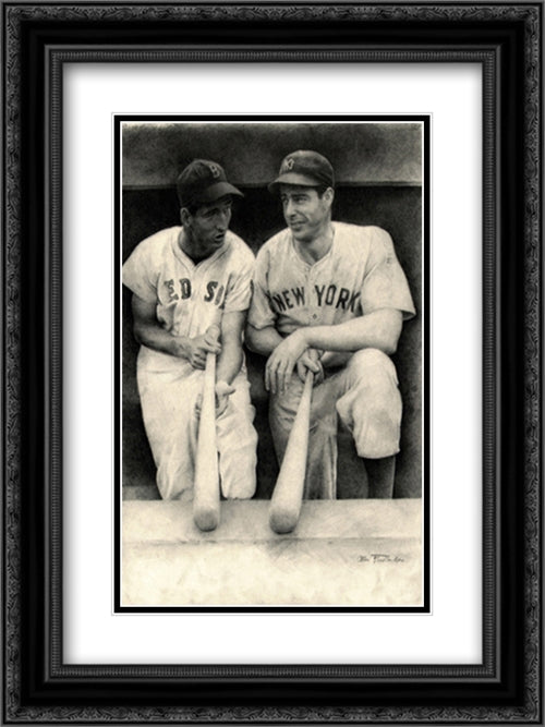 Ted and Joe 2x Matted 20x24 Black Ornate Wood Framed Art Print Poster with Double Matting by Friedlander, Allen