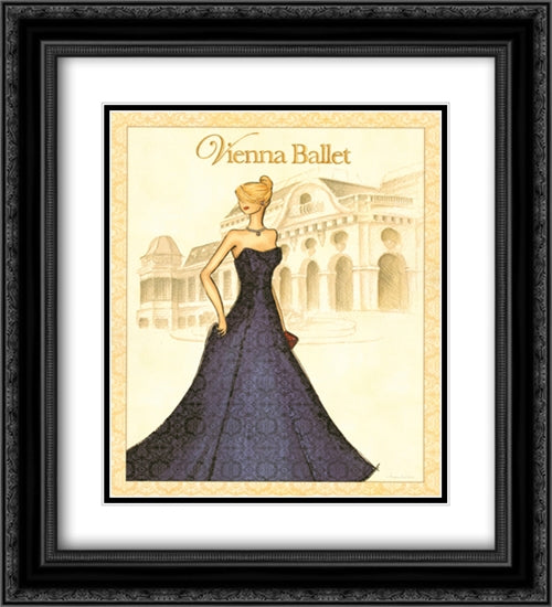 Ballet 2x Matted 20x24 Black Ornate Wood Framed Art Print Poster with Double Matting by Laliberte, Andrea