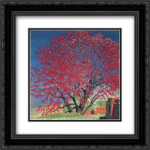 Cottonwood in Tassel 22x24 Black Ornate Wood Framed Art Print Poster with Double Matting by Baumann, Gustave