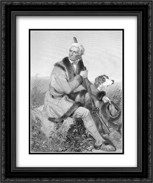 Daniel Boone, American Frontiersman 19x24 Black Ornate Wood Framed Art Print Poster with Double Matting by American History