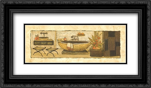 Z Spa II 2x Matted 24x12 Black Ornate Wood Framed Art Print Poster with Double Matting by Olson, Charlene Winter