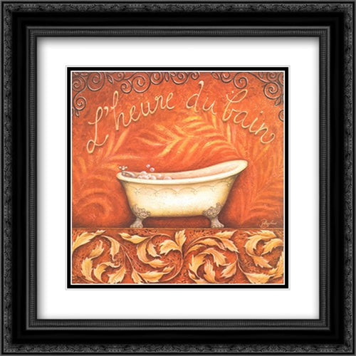 l'Heure du Bain 16x16 Black Ornate Wood Framed Art Print Poster with Double Matting by Brissonnet, Daphne
