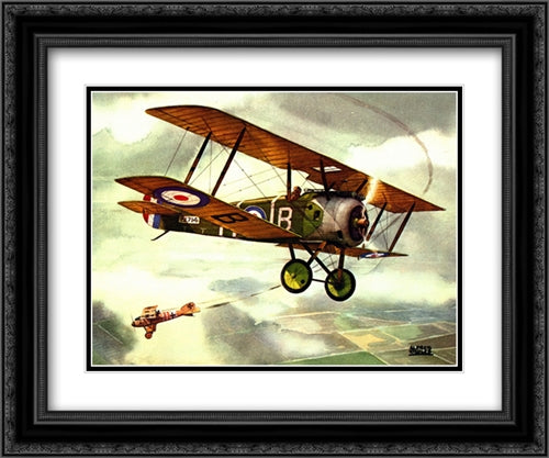 Sopwith Camel, 1917 2x Matted 24x20 Black Ornate Wood Framed Art Print Poster with Double Matting by Owles, Alfred