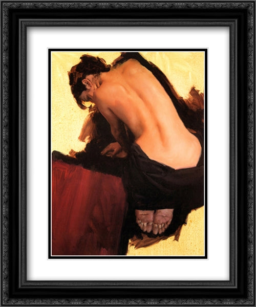 Red Rug 2x Matted 20x24 Black Ornate Wood Framed Art Print Poster with Double Matting by Austin, Michael