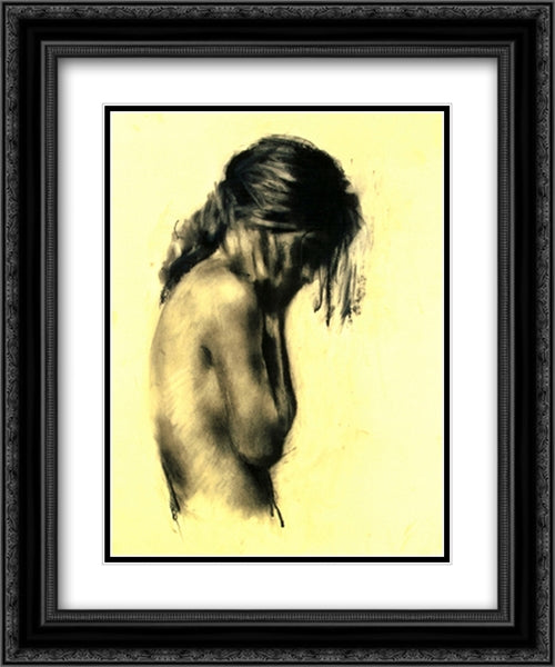 Girl 2x Matted 20x24 Black Ornate Wood Framed Art Print Poster with Double Matting by Mackesy, Charlie