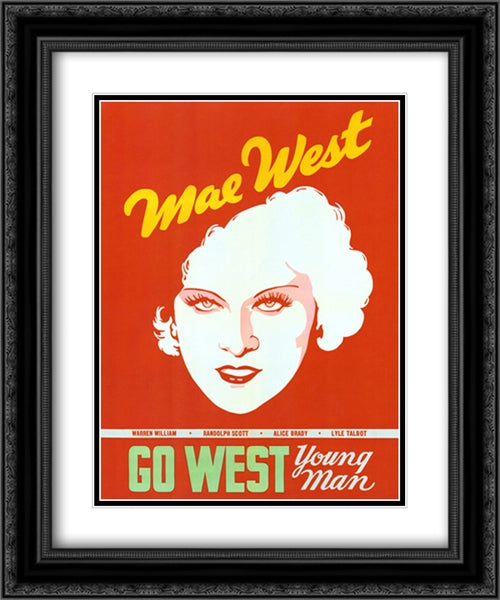 Go West Young Man 20x24 Black Ornate Wood Framed Movie Poster with Double Matting