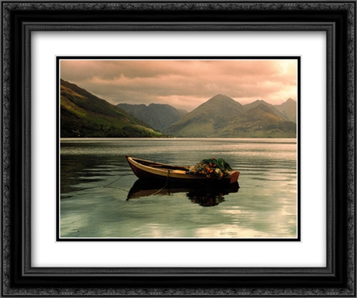 Lake Duich, Highlands, Scotland 2x Matted 20x24 Black Ornate Wood Framed Art Print Poster with Double Matting by Blair, David
