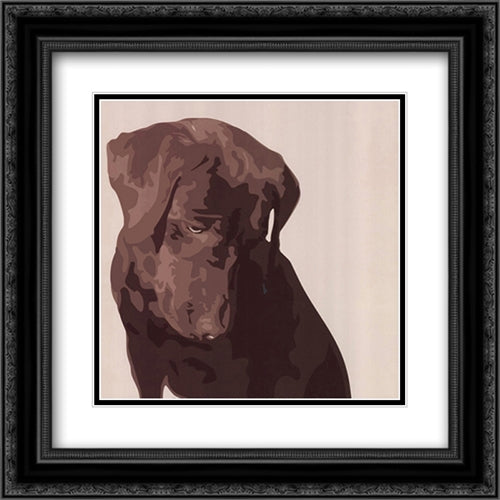 Chocolate Labrador 16x16 Black Ornate Wood Framed Art Print Poster with Double Matting by Burrowes, Emily