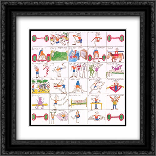 A-Z of Fitness 2x Matted 20x24 Black Ornate Wood Framed Art Print Poster with Double Matting by Streeten, Nicola
