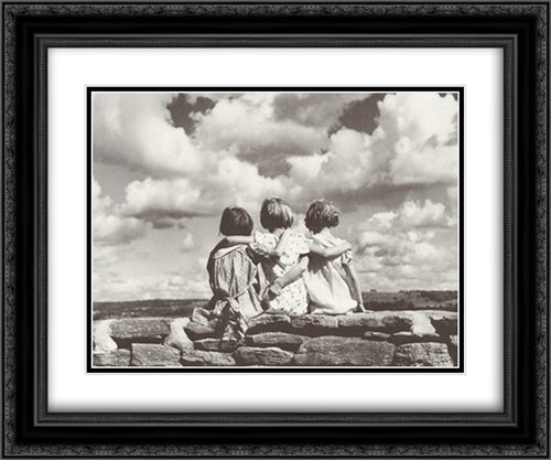 Entre Nous 2x Matted 24x20 Black Ornate Wood Framed Art Print Poster with Double Matting by Roberts, H. Armstrong