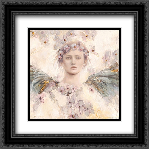 Air de printemps II 16x16 Black Ornate Wood Framed Art Print Poster with Double Matting by Amrhein, Elvira