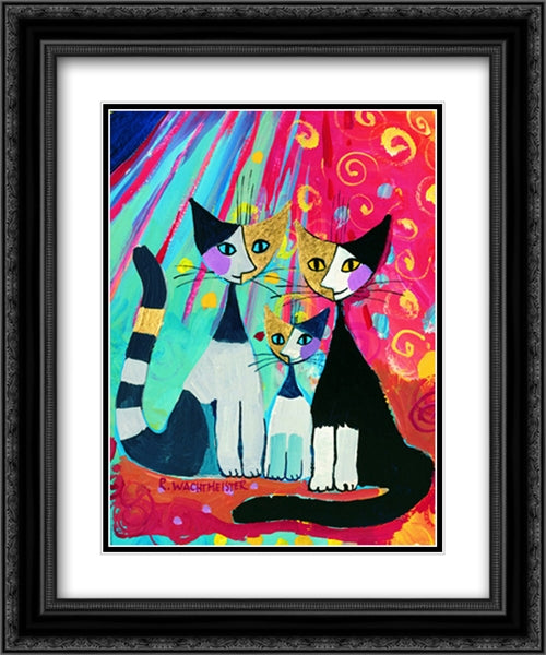 Together 2x Matted 20x24 Black Ornate Wood Framed Art Print Poster with Double Matting by Wachtmeister, Rosina