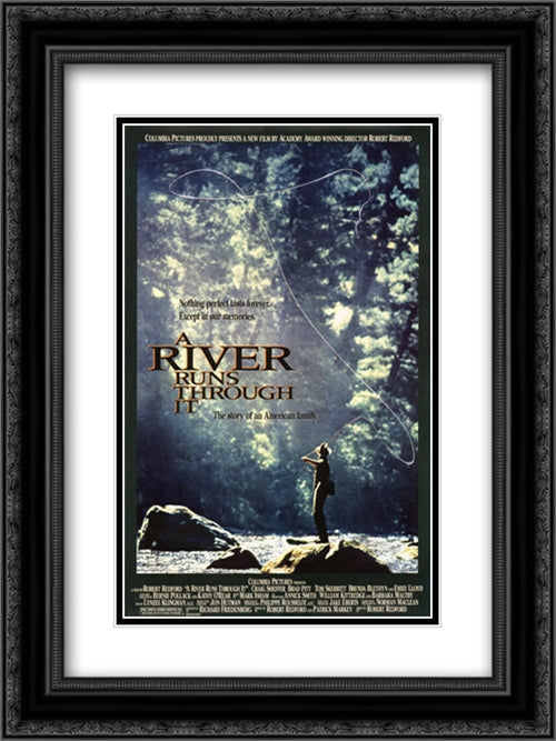 A River Runs Through It 18x24 Black Ornate Wood Framed Movie Poster with Double Matting