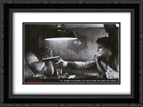 Goodfellas 24x18 Black Ornate Wood Framed Movie Poster with Double Matting